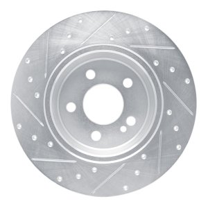 Mercedes-Benz C200 Brake Rotor (1) - Rear Right - R1 Concepts - Drilled & Slotted - Silver - `15-`21